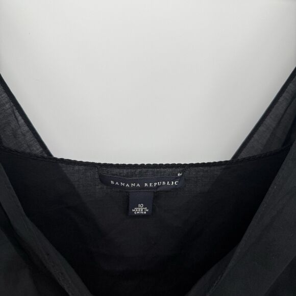 Banana Republic Black Dress Cotton A Line Size 10 Classic Formal - Picture 4 of 12
